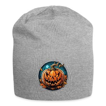 citrouille terrifiante, soirée d'halloween - Bonnet en jersey - gris chiné - Devant