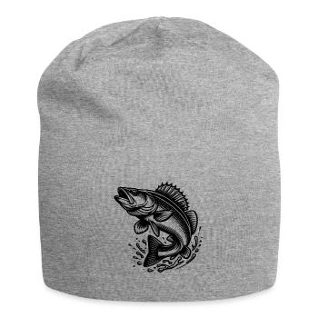 Grand poisson sandre sauteur - Bonnet en jersey - gris chiné - Devant
