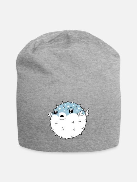 Fugu globe fish - Jersey Beanie - heather grey