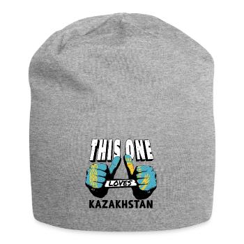 Kasachstan Flagge Kasachstan Fahne Kazakhstan - Jersey-Beanie - Grau meliert - Vorne