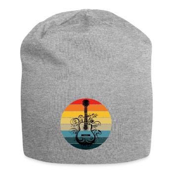 Eine Retro Musik Gitarre Musikinstrument Gitarren - Jersey-Beanie - Grau meliert - Vorne