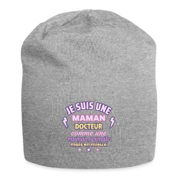 Maman docteur, cadeau fête des mères,Noël - Bonnet en jersey - gris chiné - Devant