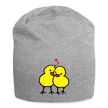 chicks in love (c) - Bonnet en jersey - gris chiné - Devant