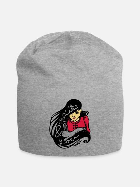 Like me & you - Jersey-Beanie - Grau meliert