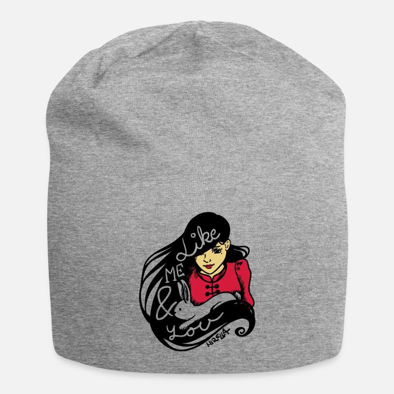 Like me & you - Jersey-Beanie - Grau meliert