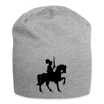 Chevalier avec épée et cheval - Bonnet en jersey - gris chiné - Devant