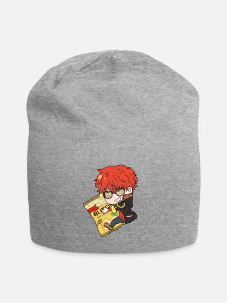 Seven Design 02 - Jersey-Beanie - Grau meliert