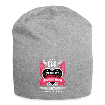 Opa - König meines Herzens - Jersey-Beanie - Grau meliert - Vorne