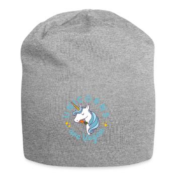 Unicorn TShirt - Unicorns are Vegan (Magic Blue) - Jersey-Beanie - Grau meliert - Vorne