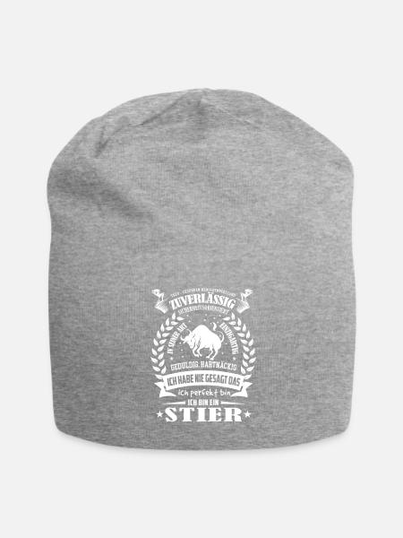 ich bin ein Stier - Jersey-Beanie - Grau meliert