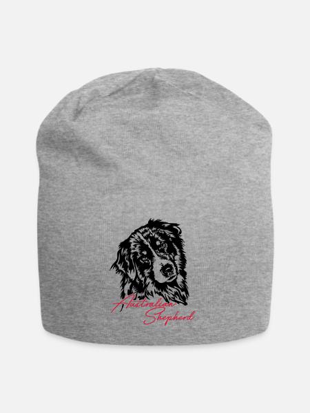 Australian Shepherd Aussie Hunde Hund Wilsigns - Jersey-Beanie - Grau meliert