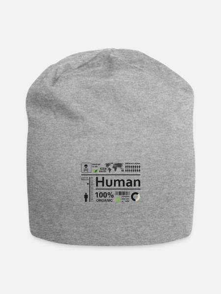human Satire Info Übersicht save öko Klima bio lol - Jersey-Beanie - Grau meliert