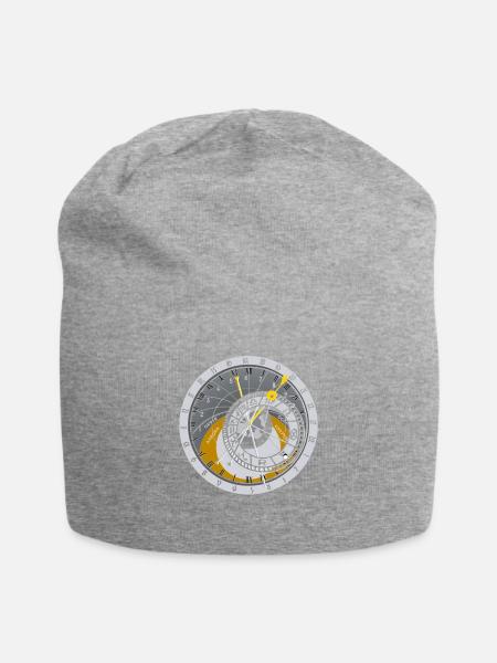 sonnenuhr Solar eclipse Sonne Sun Zeit Uhr astro - Jersey-Beanie - Grau meliert