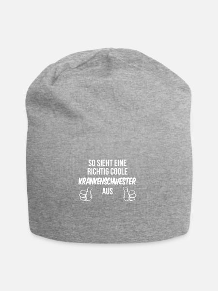 so sieht eine richtig coole krankenschwester aus - Jersey-Beanie - Grau meliert