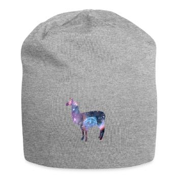 world galaxy llama - Jersey Beanie - heather grey - Front