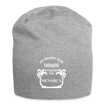 Ich brauche keine Therapie - Menorca - Jersey-Beanie - Grau meliert - Vorne