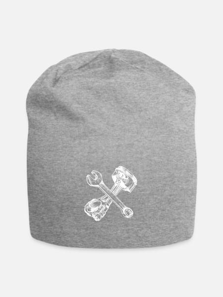 maulschluessel kolben gekreuzt - Jersey-Beanie - Grau meliert