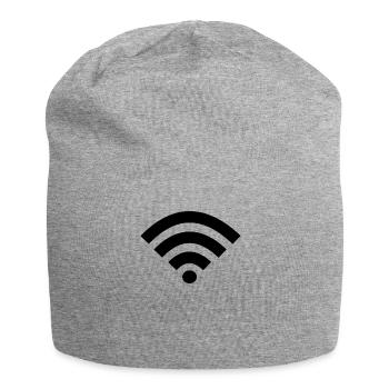 Wi-Fi WIFi Internet Nerd Geek Design Gift - Jersey Beanie - heather grey - Front