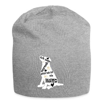 ich war normal jetzt hab ich ein Hund - Jersey-Beanie - Grau meliert - Vorne