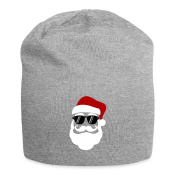 Hipster Sonnenbrillen Lustige Weihnachtsmann mit Geschenk für - Jersey-Beanie - Grau meliert - Vorne