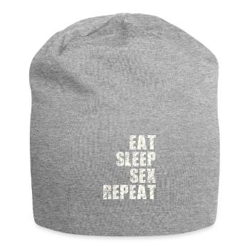 Eat Sleep Sex Repeat - Jersey Beanie - heather grey - Front