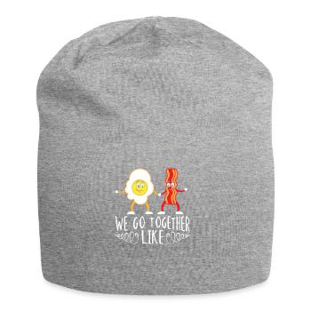 We Go Together Like Eggs and Bacon Valentine's Day - Jersey Beanie - heather grey - Front