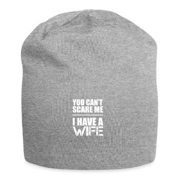 Du kannst mich nicht schocken, ich habe eine Frau - Jersey-Beanie - Grau meliert - Vorne