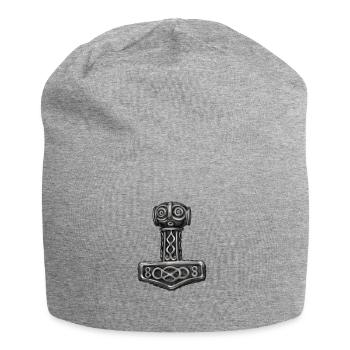 Thor Hammer Mjolnir Mjolnir - Jersey Beanie - heather grey - Front
