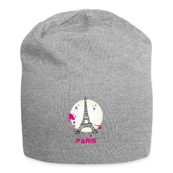 paris eiffelturm scribble love fasion trip tourist - Jersey-Beanie - Grau meliert - Vorne