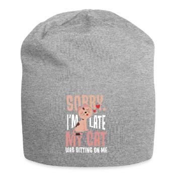 Sorry, bin zu späte: Meine Katze saß auf mir.... - Jersey-Beanie - Grau meliert - Vorne