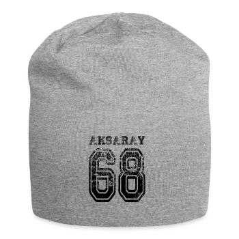68 Aksaray Türkisches Nummernschild als Geschenk - Jersey-Beanie - Grau meliert - Vorne