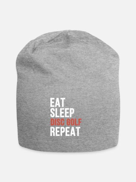 Eat sleep Disc golf Repeat - Funny Gift - Jersey-Beanie - Grau meliert
