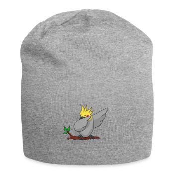 Dab Nymphensittich dabbing cockatiel Geschenk - Jersey-Beanie - Grau meliert - Vorne