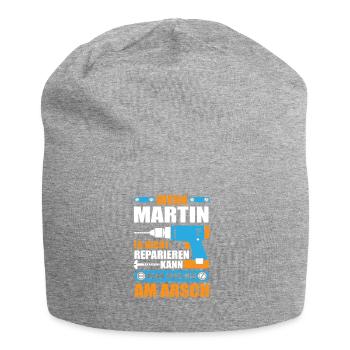 Martin Name Geschenk Reparatur reparieren - Jersey-Beanie - Grau meliert - Vorne