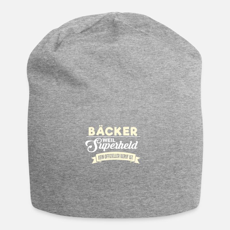 Superheld Beruf Bäcker - Jersey-Beanie - Grau meliert