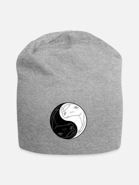 Yin Yang Pferd Lustiges chinesisches Tai Chi Symbol - Jersey-Beanie - Grau meliert