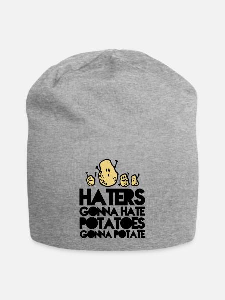 haters gonna hate potatoes gonna potate - Jersey Beanie - heather grey