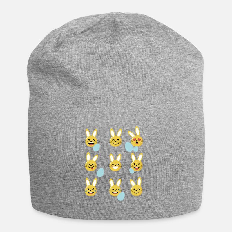 Happy Easter Emojis smileys - Jersey Beanie - heather grey