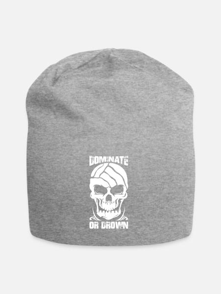 Wasserball Waterpolo Dominate or Drown Totenkopf - Jersey-Beanie - Grau meliert