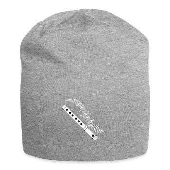 Playing the flute is my life gift love flute - Jersey Beanie - heather grey - Front