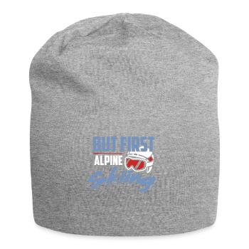 But first alpine skiing t-shirt - Jersey Beanie - heather grey - Front