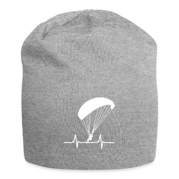 Paragliding - Herzschlag - Gleitschirmfliegen - Jersey-Beanie - Grau meliert - Vorne