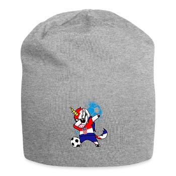 Kroatien Fußball Einhorn Dab WM Geschenk - Jersey-Beanie - Grau meliert - Vorne