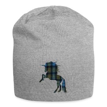 T-shirt tartan pour la fière licorne écossaise - Bonnet en jersey - gris chiné - Devant