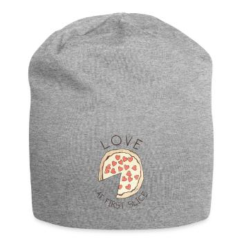 Pizza Love At First Slice - Jersey-Beanie - Grau meliert - Vorne