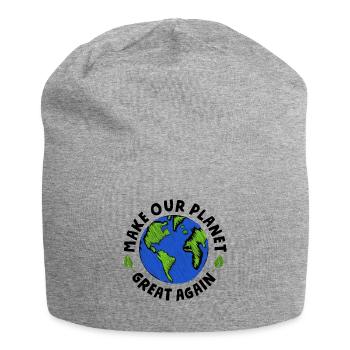 make our planet great again - Jersey-Beanie - Grau meliert - Vorne