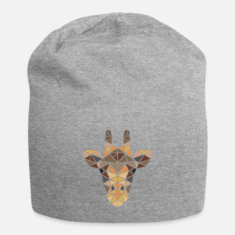 Giraffe - Big 5 - Geometrisch - Geschenk - Jersey-Beanie - Grau meliert