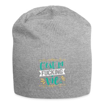 Bye C'est La Fucking Vie French Gift - Jersey Beanie - heather grey - Front