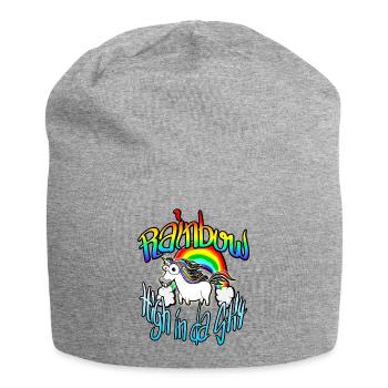 Rainbow high in the sky - Jersey Beanie - heather grey - Front