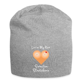 Funny Plastic Surgery Breast Enlargement Design - Jersey Beanie - heather grey - Front